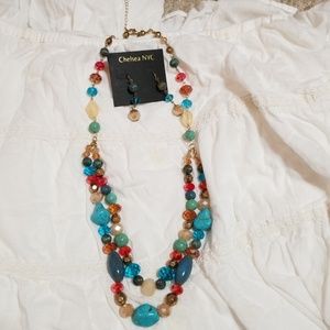 Chelsea NYC Necklace & Earrings Set Nwot